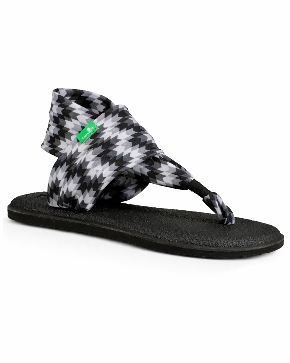 Sanuk Yoga Sling 2 Prints Sandals Flip Flops Black Gray White New with Tags